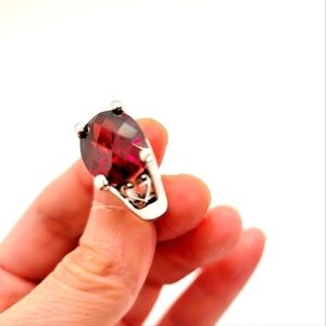 925 Sterling Silver white gold plated  ring size 6